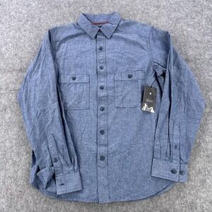 Mountain Hardwear Shirt Mens Small Blue Chambray Long Sleeve Casual OM7423